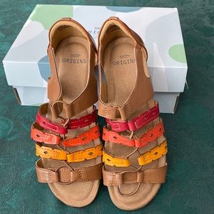 Ladies multi-color sandal, size 6.5 wide.